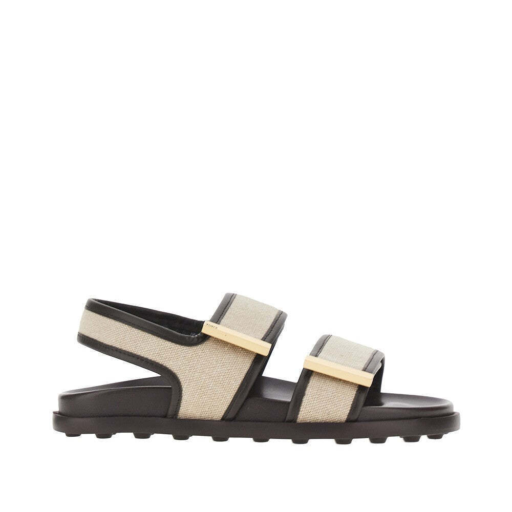 Tods Canvas And Leather Sandals